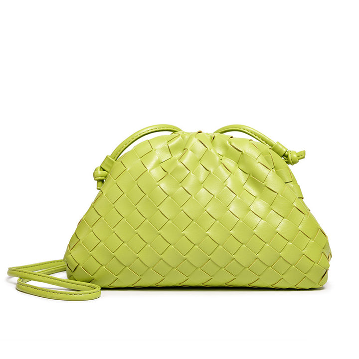 Elegant Woven Leather Bucket Bag Kalsten