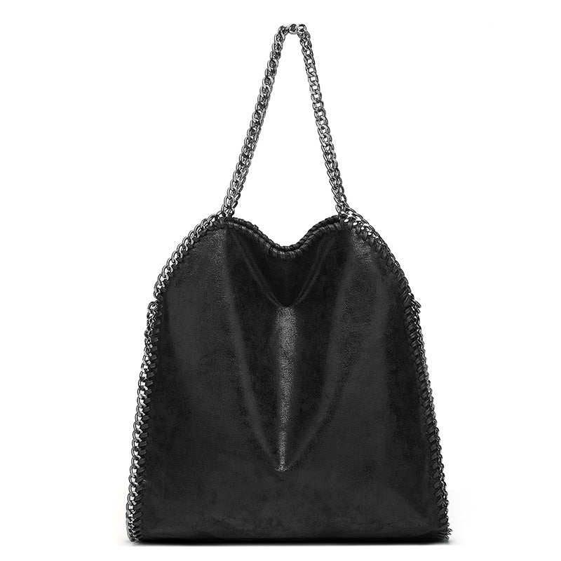 Elegant Chain-Trimmed Shoulder Handbag