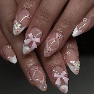 Elegant Artificial Nail Tips with Gold Accents Kalsten