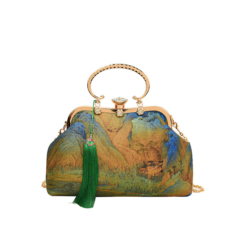 Vintage Art-Inspired Handbag