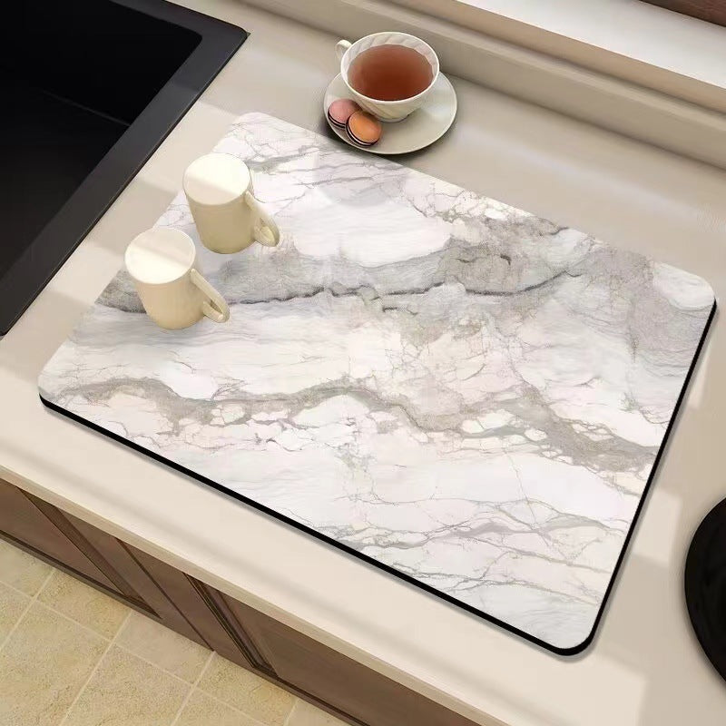 Marble-Inspired Kitchen Counter Mat Kalsten