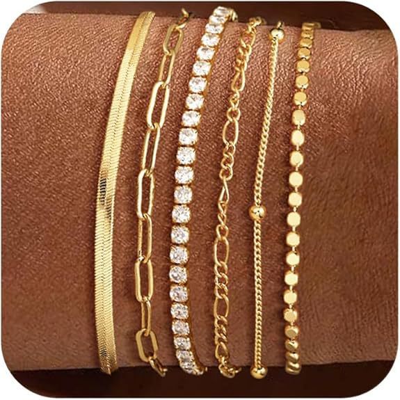 Multi-Layered Silver Charm Bracelet Set Kalsten