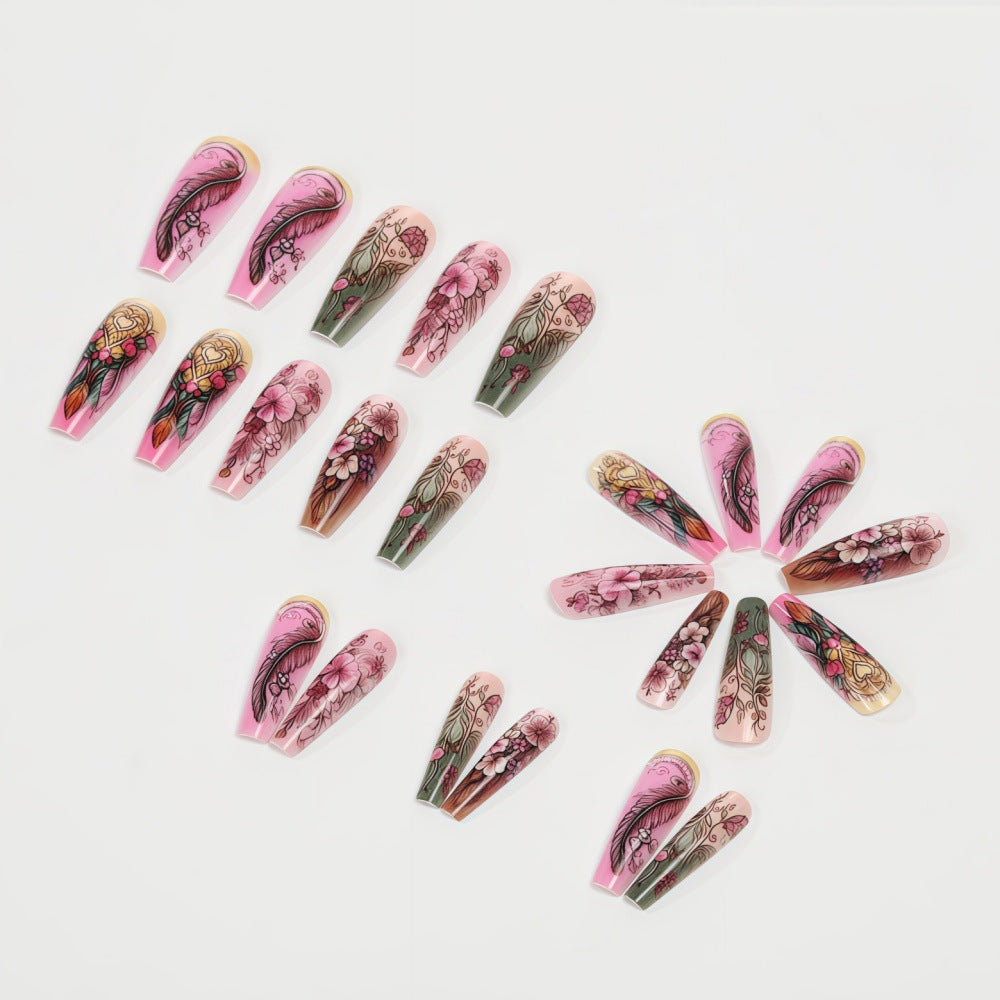Artificial nails in floral and elegant design Kalsten