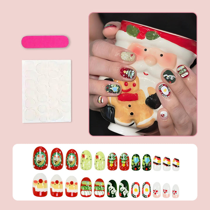 Christmas art nail set with festive motifs and colorful designs Kalsten
