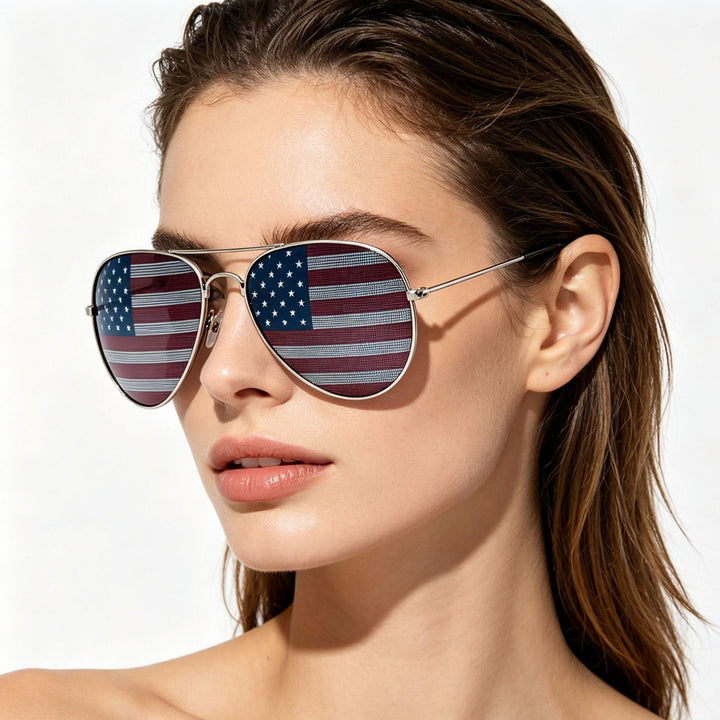 Patriotic Flag Aviator Sunglasses Kalsten