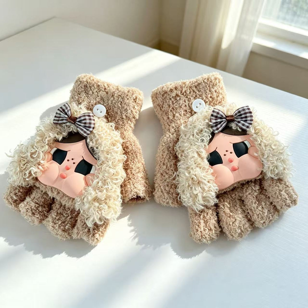 Cute Cartoon Character Fingerless Gloves Kalsten