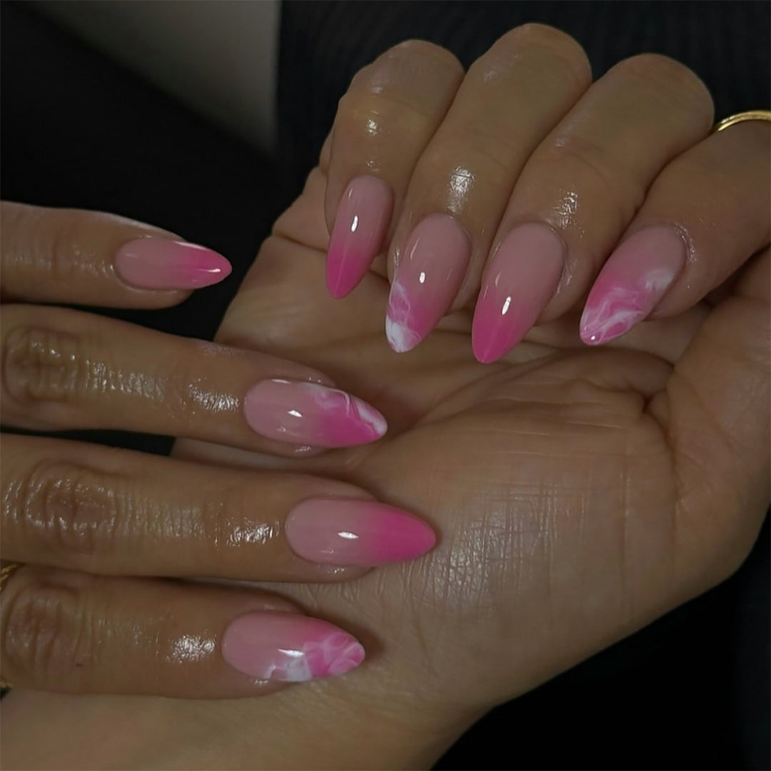 Artistic acrylic nails with elegant ombre design Kalsten