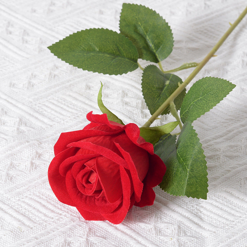 Elegant Silk Black Rose Stem
