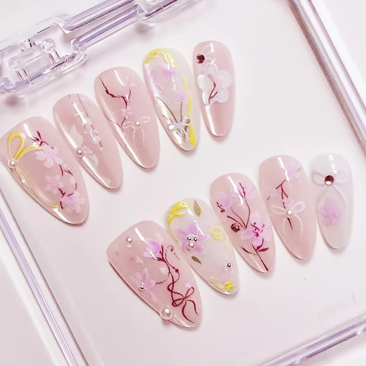 Artistic Floral Press-On Nail Set Kalsten 1789447219