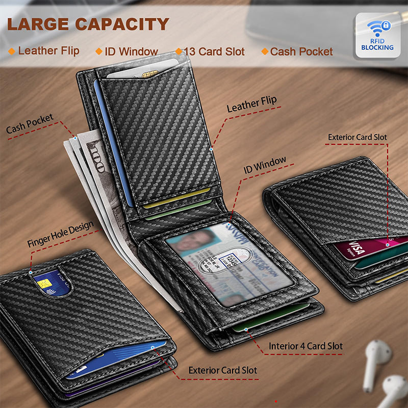 RFID-Blocking Leather Cardholder Wallet Kalsten