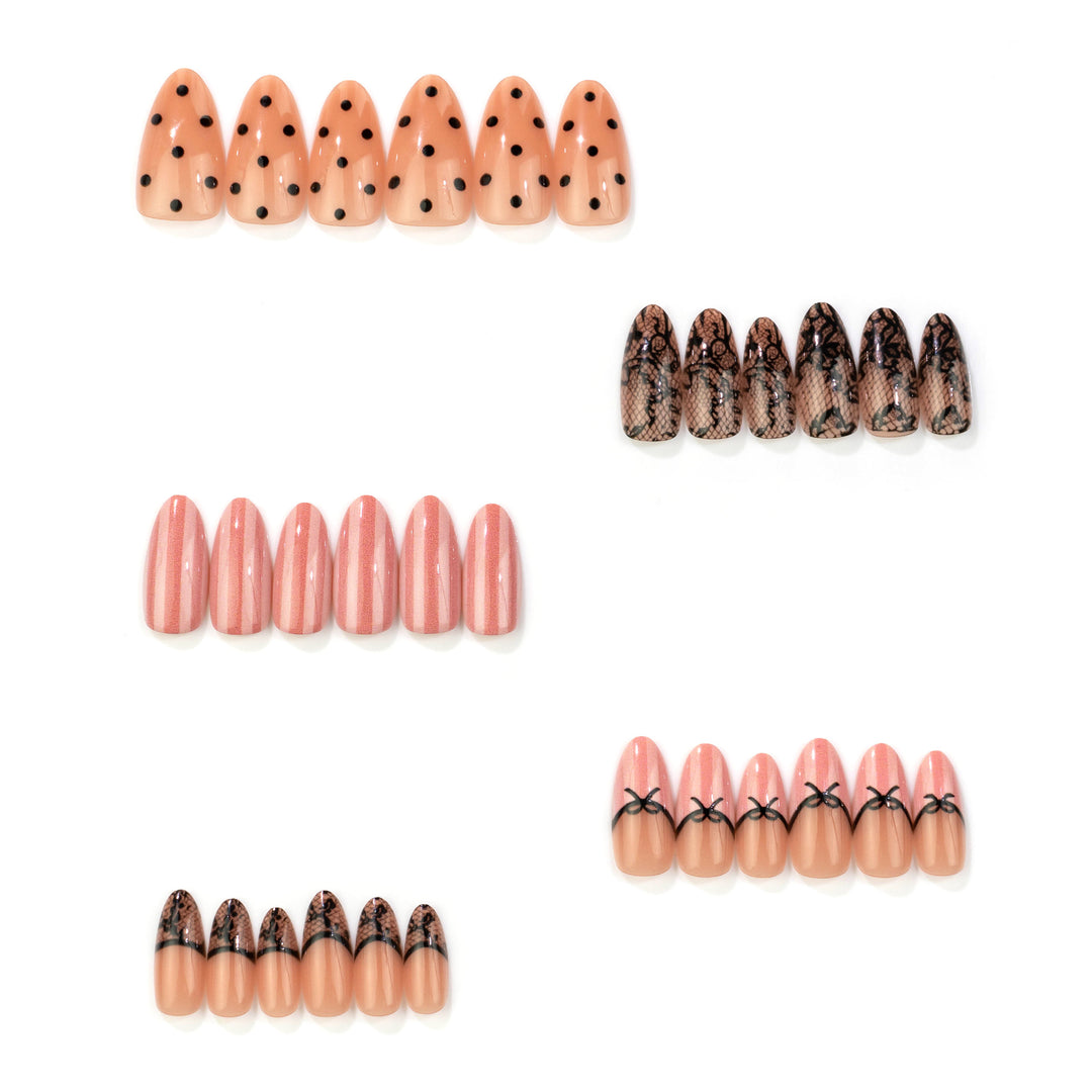 Elegant Lace-Inspired Press-On Nail Set Kalsten