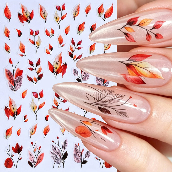 Autumn-Themed Nail Art Sticker Set