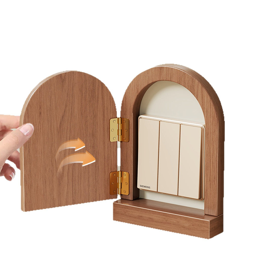Wall-Mounted Arched Mini Storage Cabinet with Dual Doors and Narrow Display Shelf