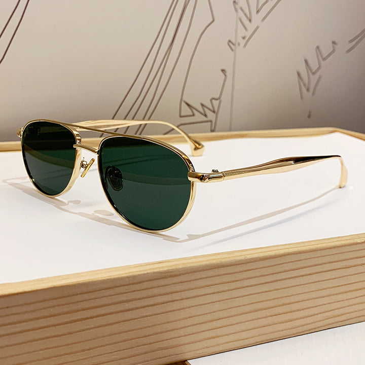 Ladies fashionable pilot sunglasses with elegant gold frame Kalsten