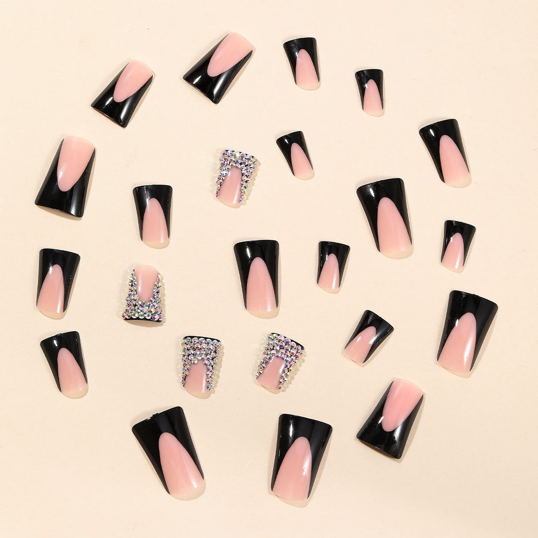 Glamorous Rhinestone-Accented Nail Extensions Kalsten