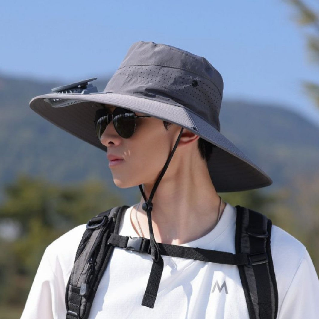tactical fishing hat with wide brim, mesh ventilation and adjustable chin strap Kalsten