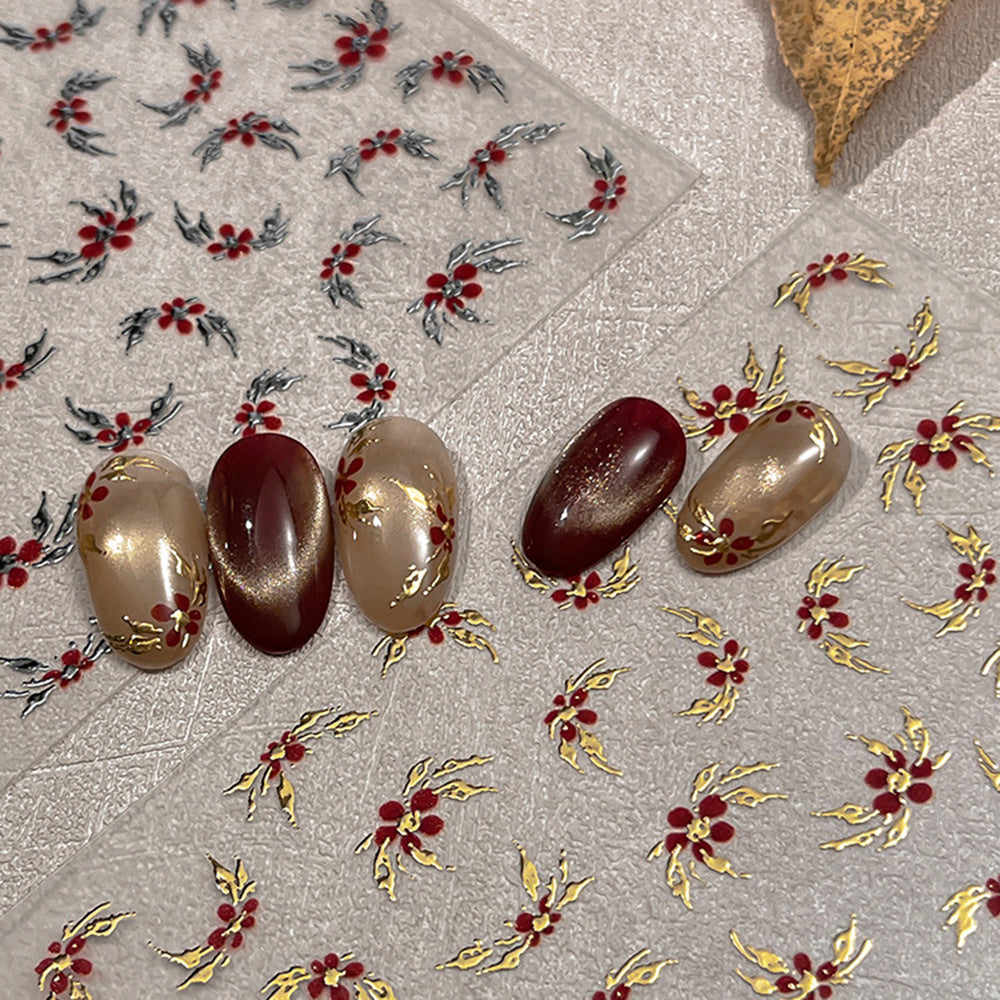 Floral Foil Nail Art Stickers