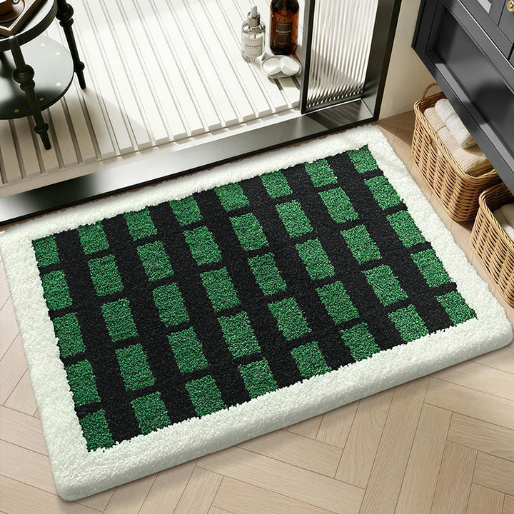 Plush Textured Zigzag Bath Mat Kalsten