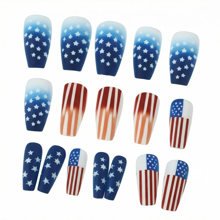 Patriotic design artificial nails Kalsten