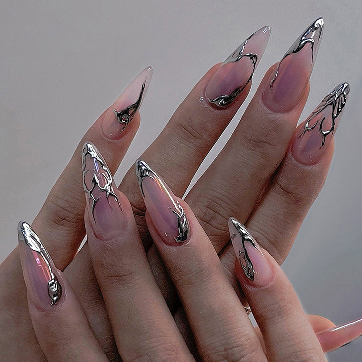 Creative nail set with pointed artificial nails and accessories Kalsten