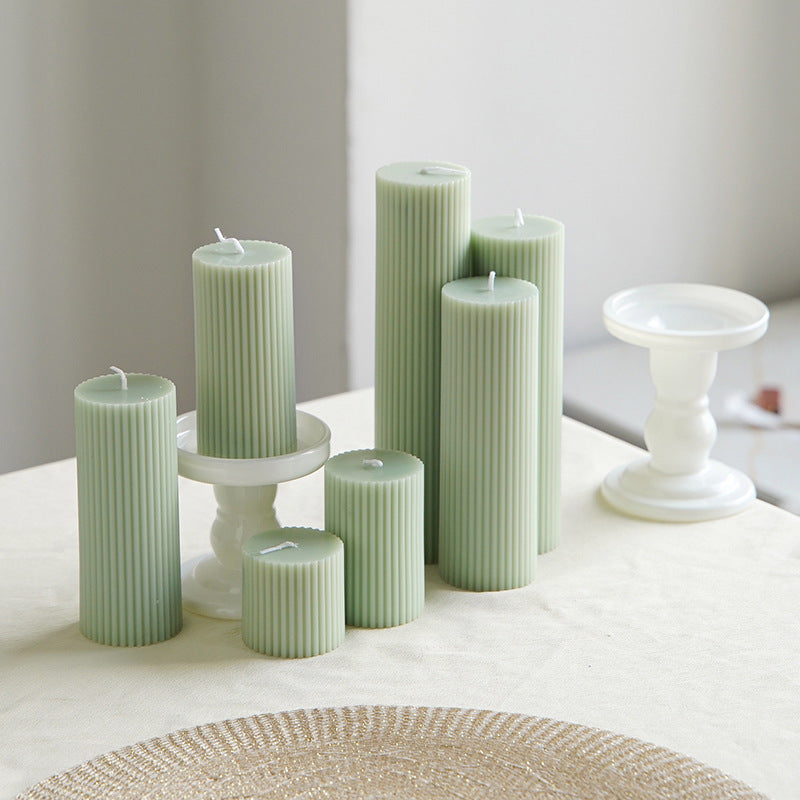 Minimalist Glossy Ceramic Pedestal Candle and Dessert Stand