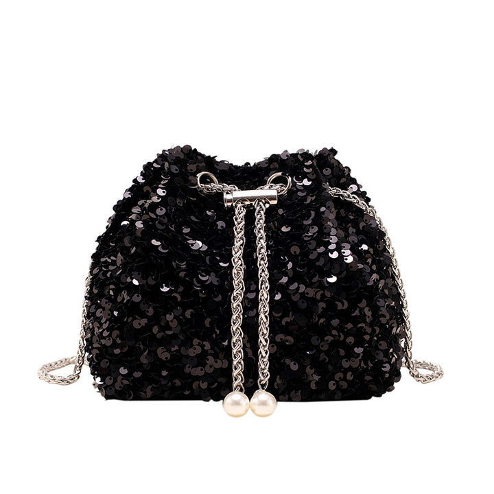 Elegant Sequin Drawstring Handbag