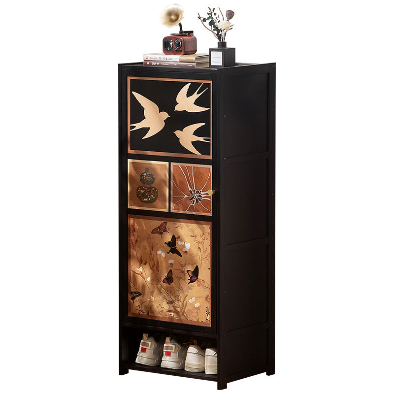 Elegant Storage Cabinet With Artistic Design And Multiple Compartments Kalsten