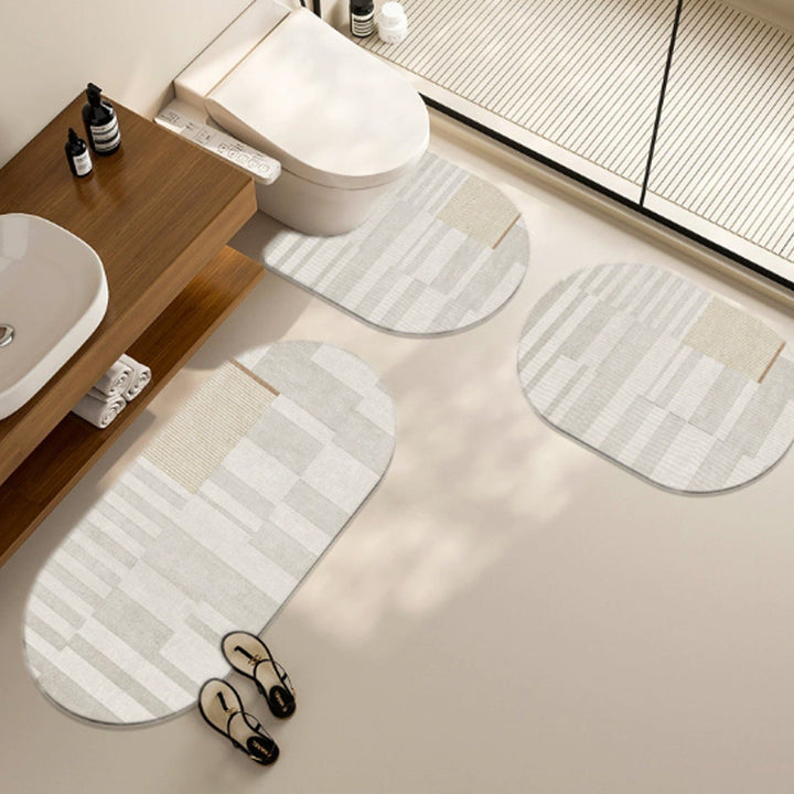 Elegant Textured Bath Mat Set Kalsten