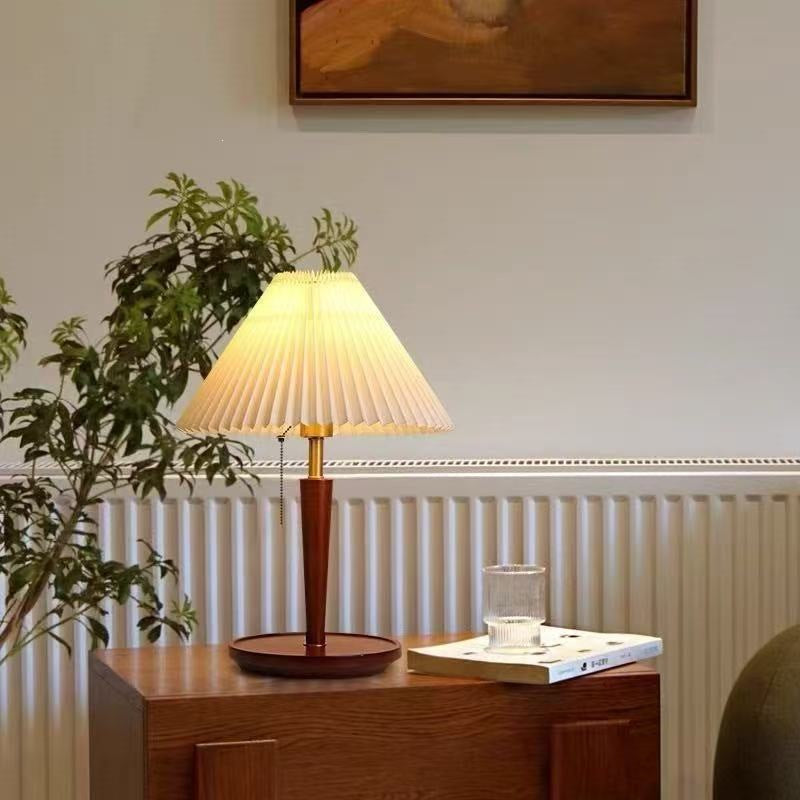Elegant Table Lamp with Pleated Shade