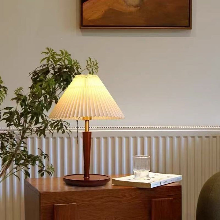 Elegant Table Lamp with Pleated Shade