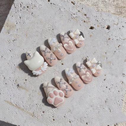 Whimsical Character 3D Press-On Nail Art Set