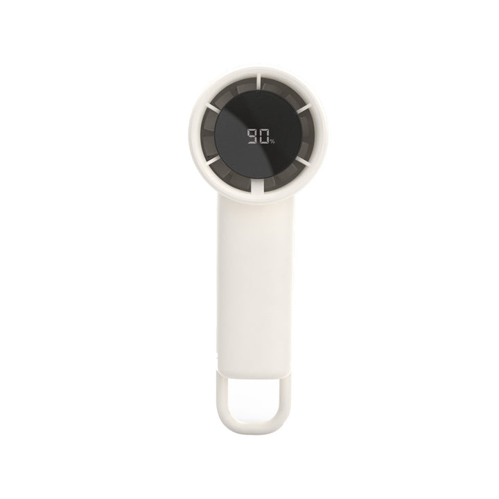 Unisex compact portable hand fan with digital battery display and hanging loop Kalsten