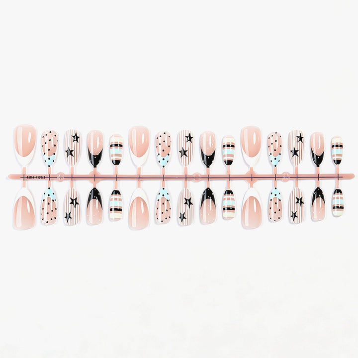 Creative Nail Art Set with Unique Geometric and Colorful Designs Kalsten