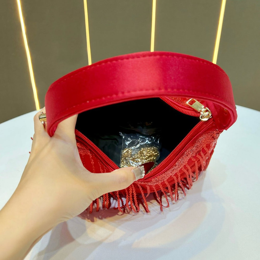 Fringe Detail Evening Handbag