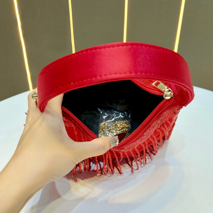 Fringe Detail Evening Handbag