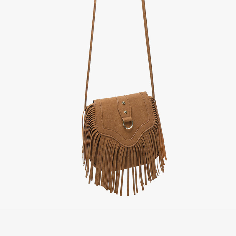 Bohemian Fringe Suede Crossbody Bag