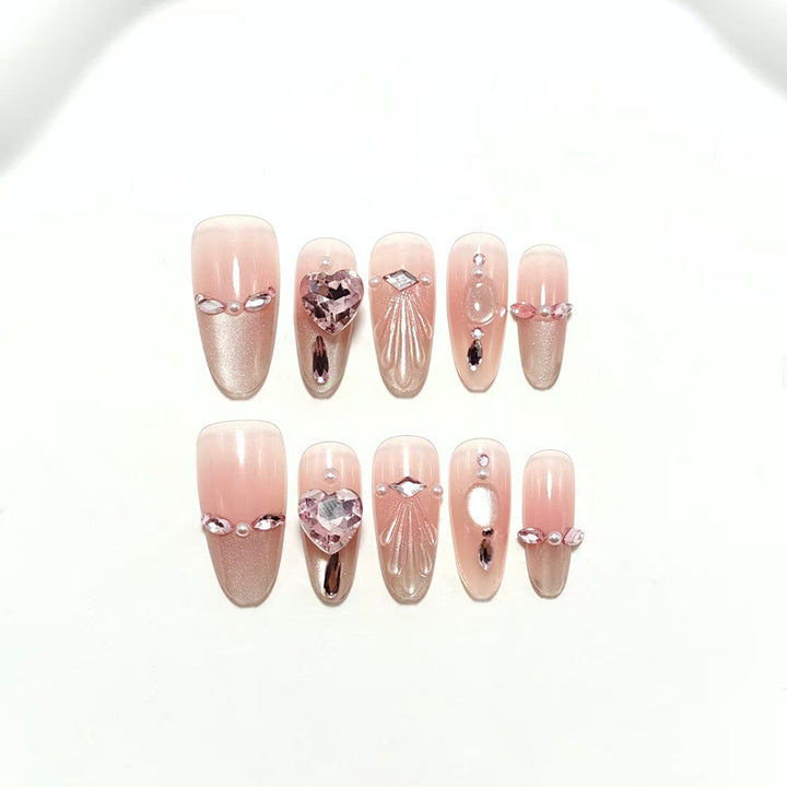 Elegant artificial nails with glitter accents Kalsten