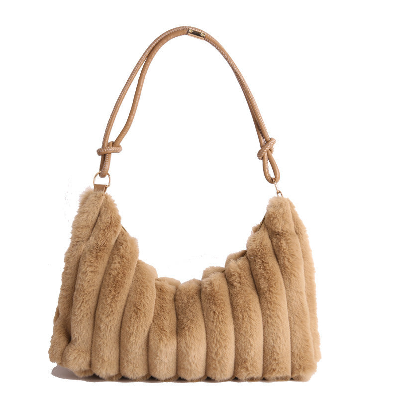Luxurious Faux Fur Hobo Bag Kalsten