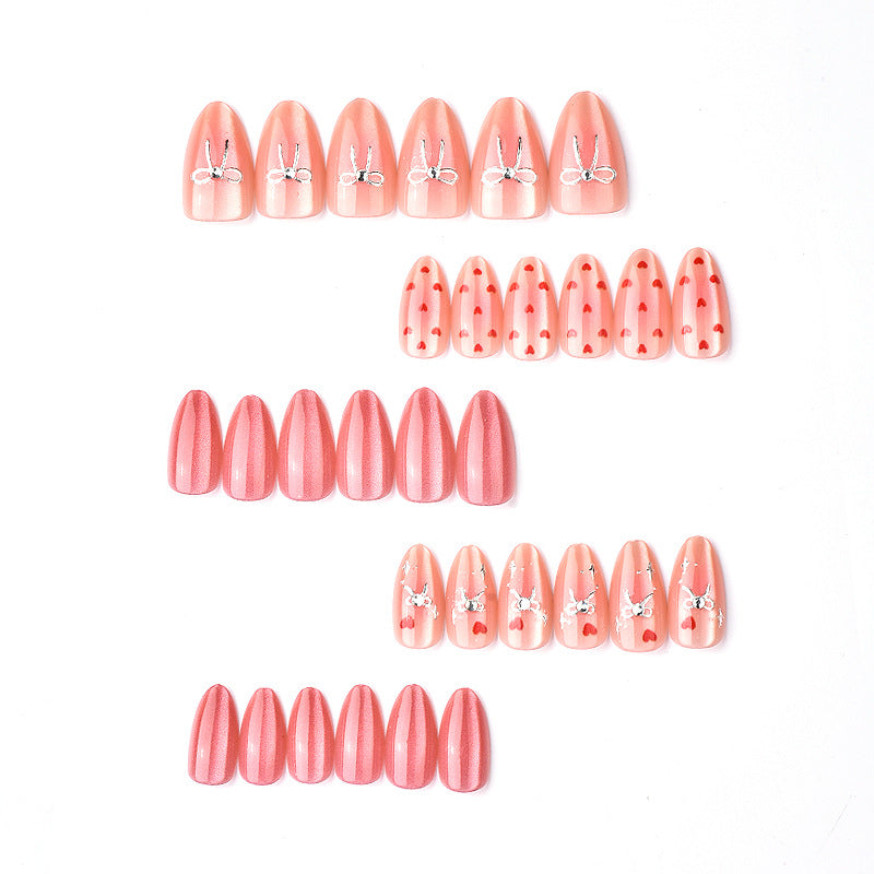 Heart-Themed Artistic Press-On Nail Set Kalsten