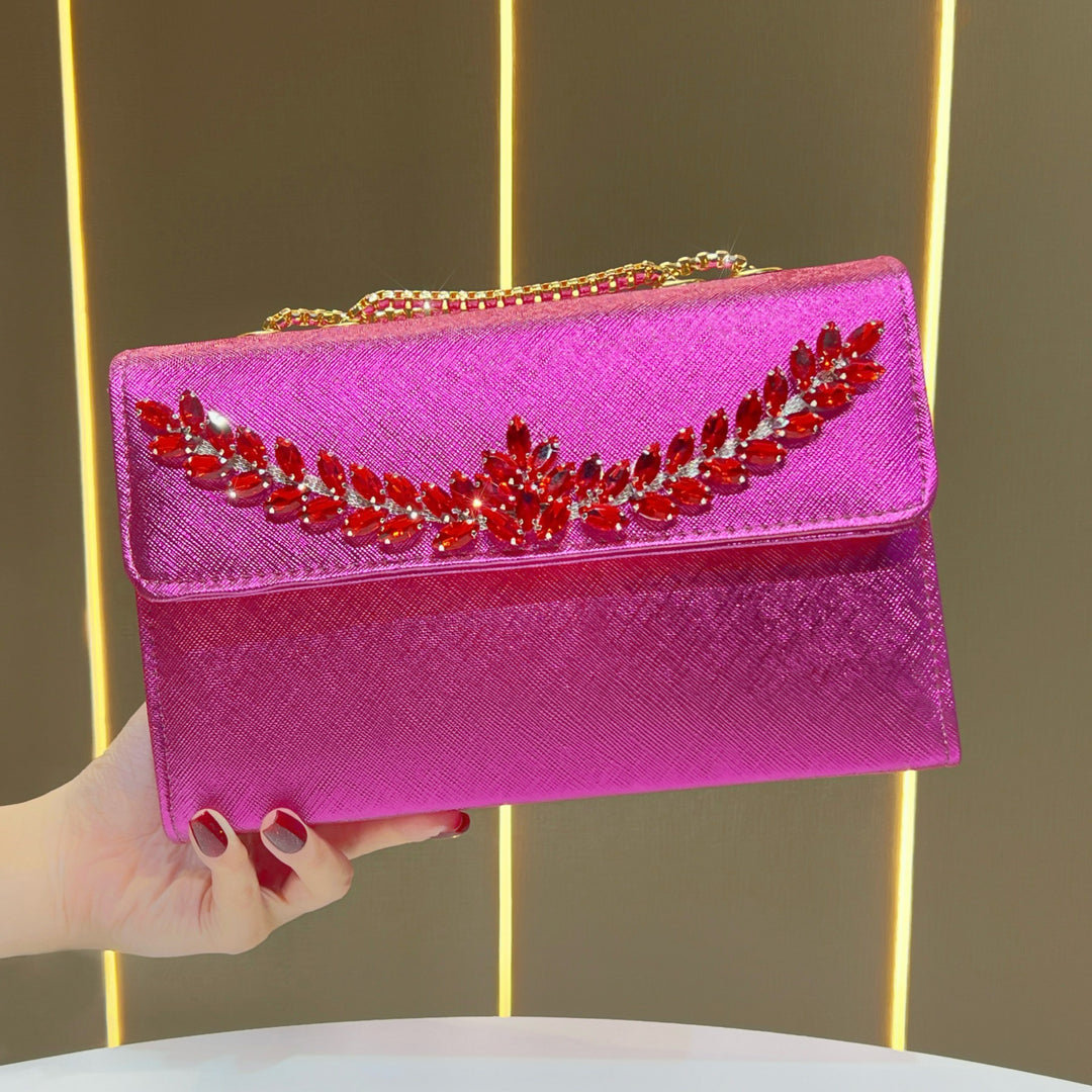 Crystal-Embellished Evening Bag