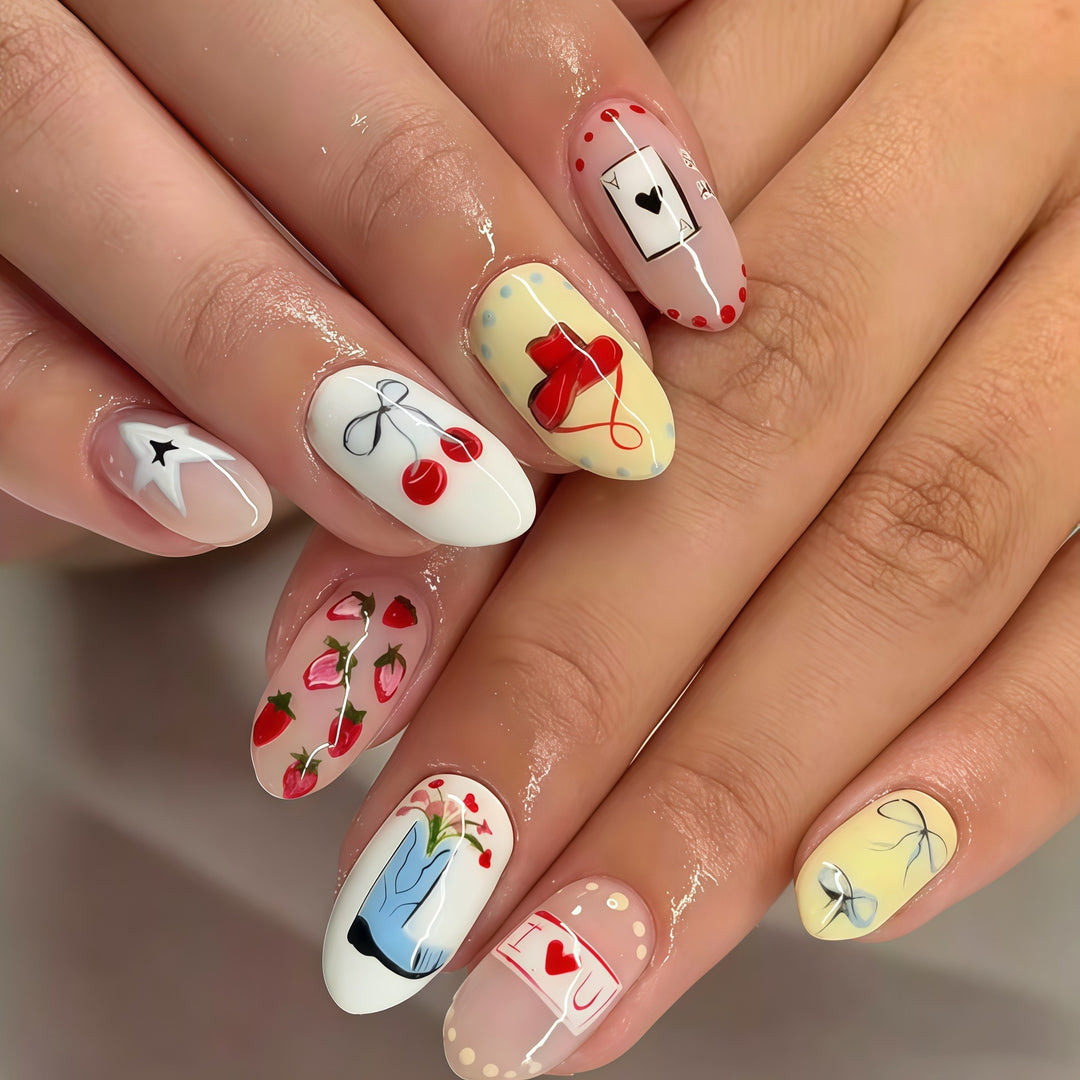 Artistic Cherry Blossom Press-On Nails Kalsten