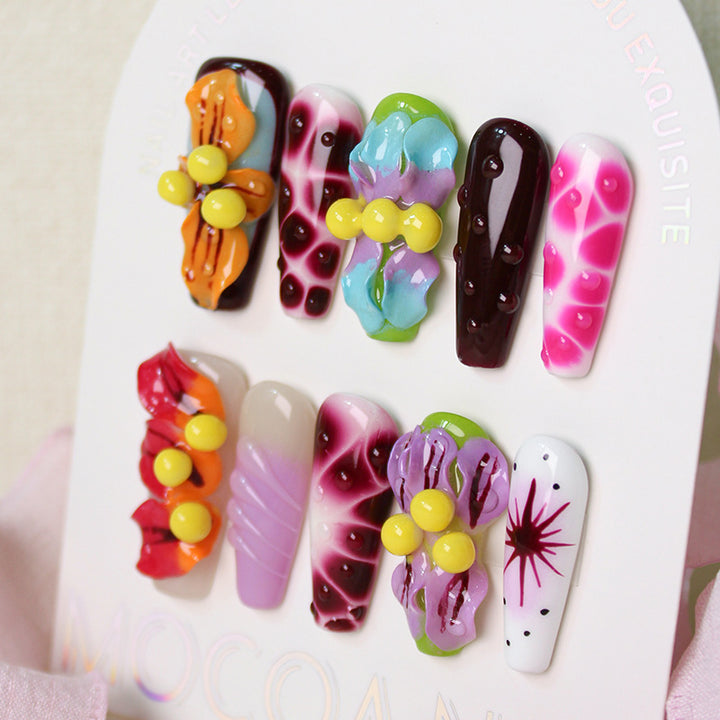 Creative nail art set with colorful 3D decorations Kalsten