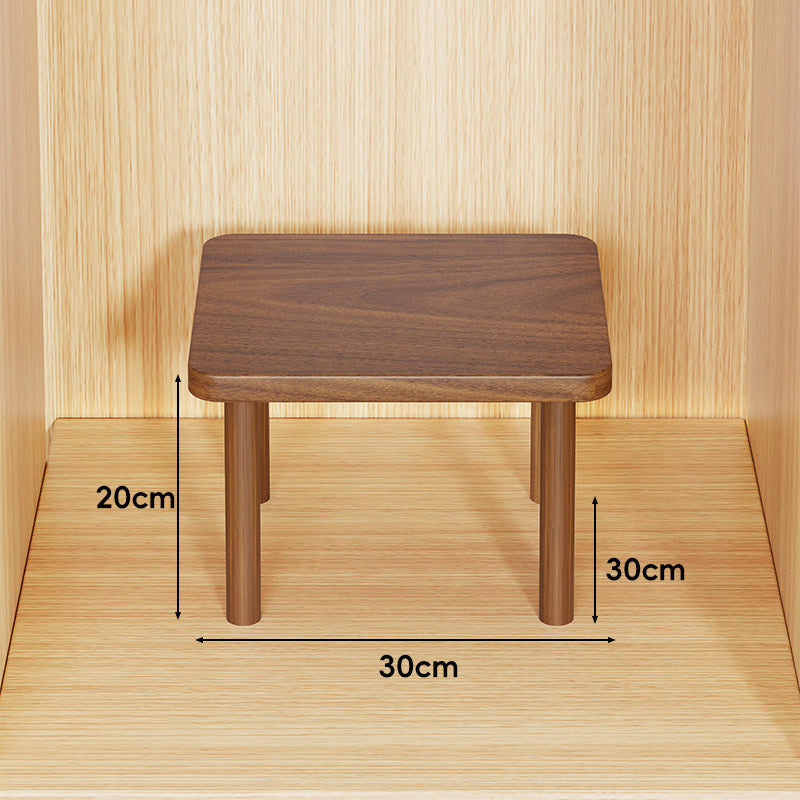 Height-Adjustable Rectangular Wooden Riser Table with Detachable Round Legs