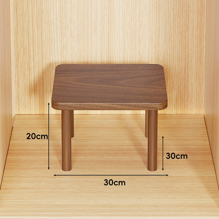 Height-Adjustable Rectangular Wooden Riser Table with Detachable Round Legs