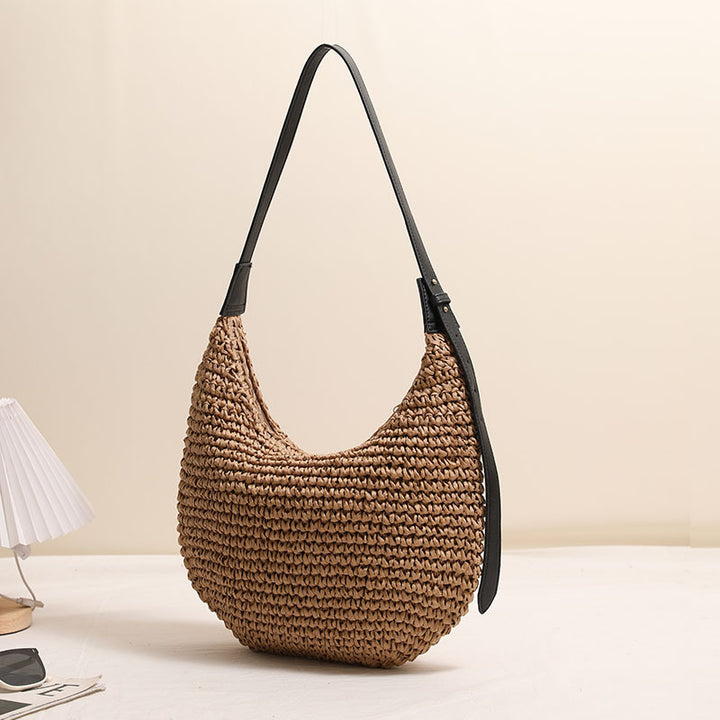 Handmade Hobo Bag Made of Natural Raffia Material Kalsten
