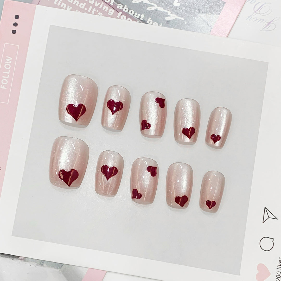 Artificial nail tips with heart design Kalsten