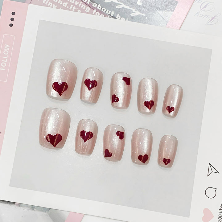 Artificial nail tips with heart design Kalsten
