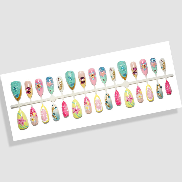 Decorative Press-On Nail Art Set with Accessories