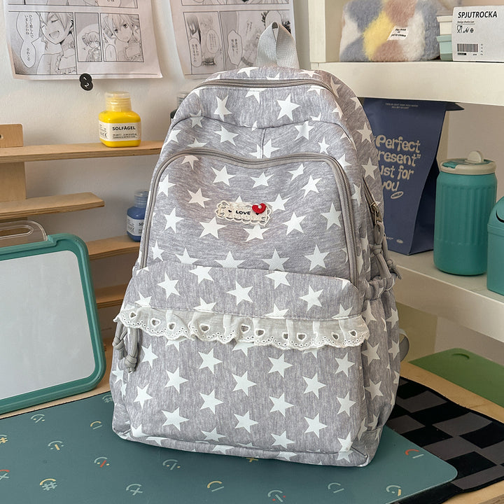 Trendy Star-Print School Backpack Kalsten
