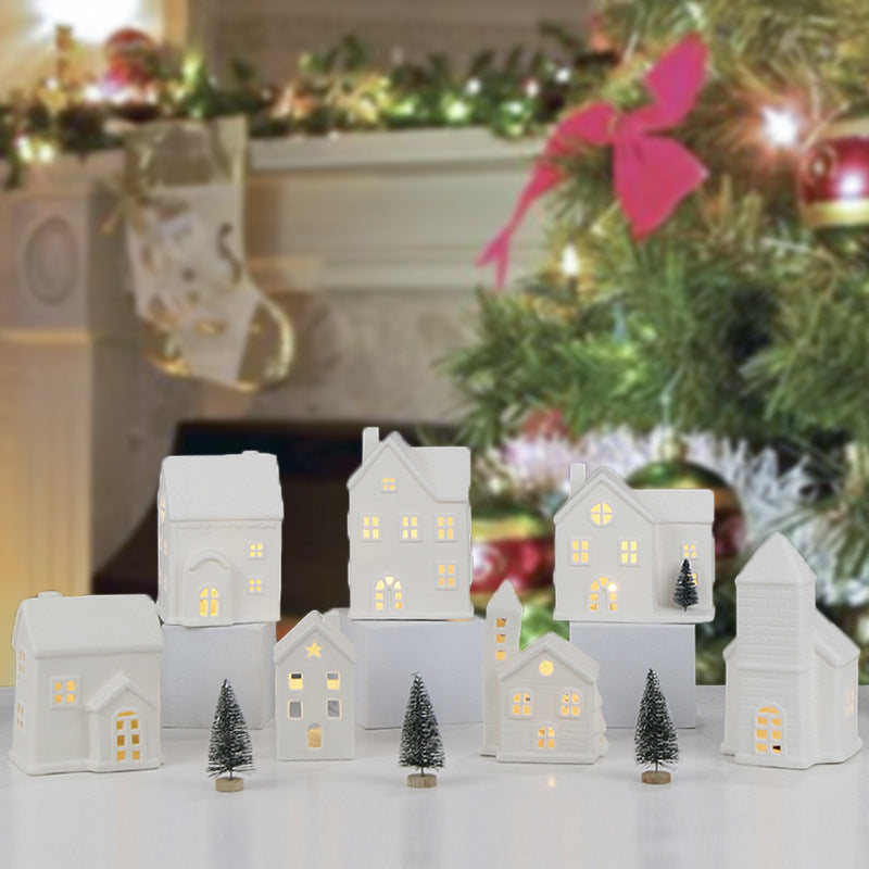 Ceramic House-Shaped Decorative Lantern Kalsten